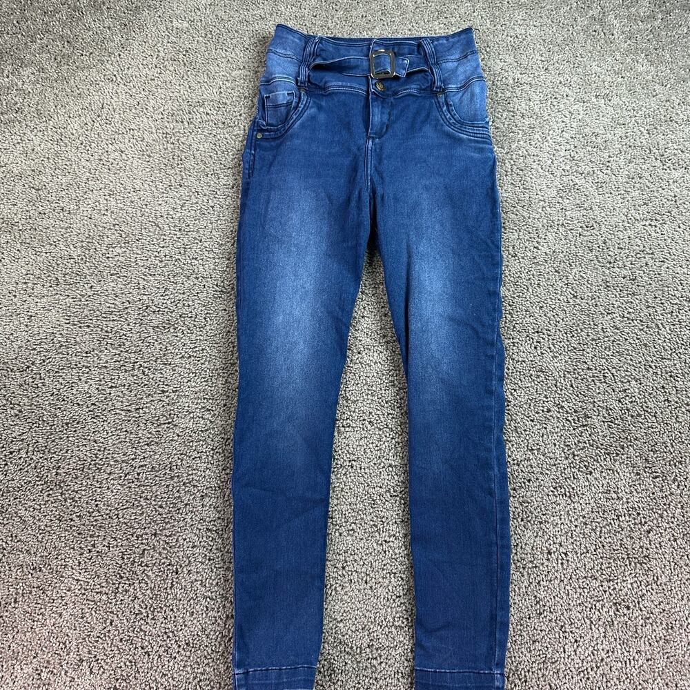 Tissini Jeans Womens 24 Blue Stretch Denim Columbian Butt Ladies